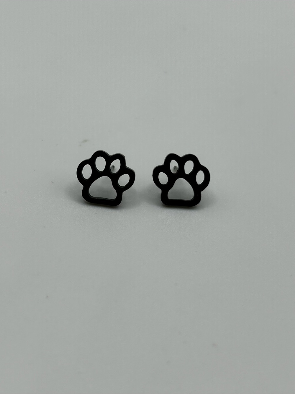 Black Paw Print Stud Earrings - Women Jewelry Earrings